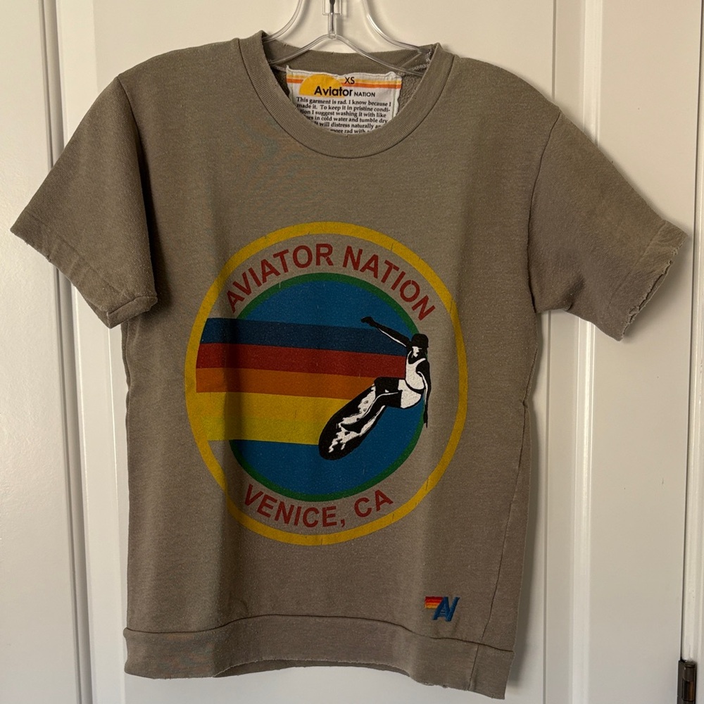 Aviator Nation Gray Graphic Sweatshirt